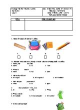 Đề kiểm tra định kỳ học kỳ 1 môn Tiếng Anh Lớp 3 - Năm học 2015-2016 - Trường TH Nơ Trang Lơng